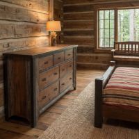 Barn Wood Dresser: Some lifestyle images are created with AI for visualization purposes. Crafted from natural solid wood, each piece is unique and will vary.