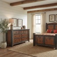 Barn Wood Dresser: Some lifestyle images are created with AI for visualization purposes. Crafted from natural solid wood, each piece is unique and will vary.