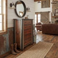 Rustic Barn Wood Chest: Some lifestyle images are created with AI for visualization purposes. Crafted from natural solid wood, each piece is unique and will vary.