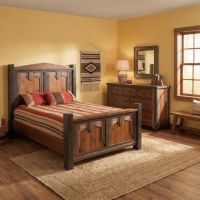 Rustic Barn Wood Bed: Some lifestyle images are created with AI for visualization purposes. Crafted from natural solid wood, each piece is unique and will vary.