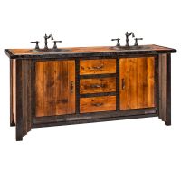Western Woods Rustic Reclaimed Vanity - 60" - 72" Double Sink