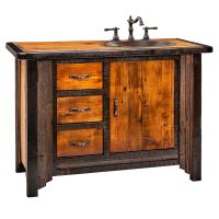 Western Woods Rustic Reclaimed Vanity - 42" - 60" Sink Right