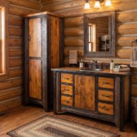 Rustic Barn Wood Linen Closet: Some lifestyle images are created with AI for visualization purposes. Crafted from natural solid wood, each piece is unique and will vary.