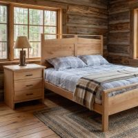 Nightstand: Some lifestyle images are created with AI for visualization purposes. Crafted from natural solid wood, each piece is unique and will vary.