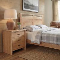 Rustic Nightstand: Some lifestyle images are created with AI for visualization purposes. Crafted from natural solid wood, each piece is unique and will vary.