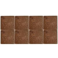 3" Square Oil Rubbed Bronze Hammered Copper Tile