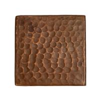 3" Square Oil Rubbed Bronze Hammered Copper Tile
