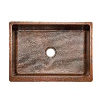 30" Apron Front Oil Rubbed Bronze Hammered Copper Single Basin Kitchen Sink