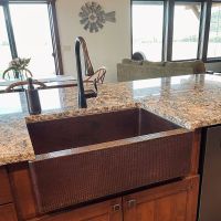 30" Apron Front Oil Rubbed Bronze Hammered Copper Single Basin Kitchen Sink
