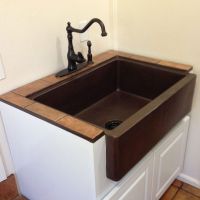 30" Apron Front Oil Rubbed Bronze Hammered Copper Single Basin Kitchen Sink