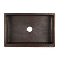30" Apron Front Scroll Oil Rubbed Bronze Hammered Copper Single Basin Kitchen Sink