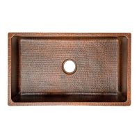 30" Oil Rubbed Bronze Hammered Copper Single Basin Kitchen Sink
