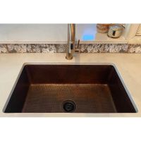 30" Oil Rubbed Bronze Hammered Copper Single Basin Kitchen Sink