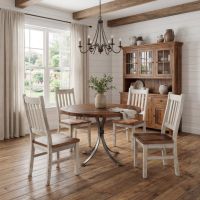 Barnwood Dining Table: Some lifestyle images are created with AI for visualization purposes. Crafted from natural solid wood, each piece is unique and will vary.