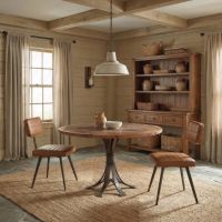 Barn Wood Dining Table: Some lifestyle images are created with AI for visualization purposes. Crafted from natural solid wood, each piece is unique and will vary.
