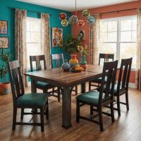 Barn Wood Dining Table: Some lifestyle images are created with AI for visualization purposes. Crafted from natural solid wood, each piece is unique and will vary.