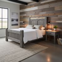 Bed: Some lifestyle images are created with AI for visualization purposes. Crafted from natural solid wood, each piece is unique and will vary.