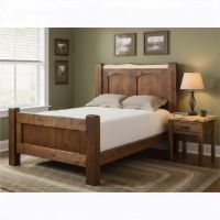 Rustic Bed: Some lifestyle images are created with AI for visualization purposes. Crafted from natural solid wood, each piece is unique and will vary.