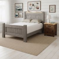 Bed: Some lifestyle images are created with AI for visualization purposes. Crafted from natural solid wood, each piece is unique and will vary.
