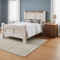 Rustic Bed: Some lifestyle images are created with AI for visualization purposes. Crafted from natural solid wood, each piece is unique and will vary.