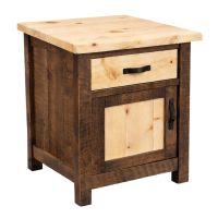 Canterbury 1 Drawer & Door Nightstand - Rustic Umber With Clear Finish