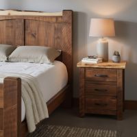 Rustic Nightstand: Some lifestyle images are created with AI for visualization purposes. Crafted from natural solid wood, each piece is unique and will vary.
