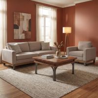 Coffee Table: Some lifestyle images are created with AI for visualization purposes. Crafted from natural solid wood, each piece is unique and will vary.