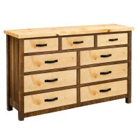 Canterbury 7 Drawer Pine Dresser - Rustic Umber With Clear Finish