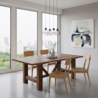 Barnwood Dining Table: Some lifestyle images are created with AI for visualization purposes. Crafted from natural solid wood, each piece is unique and will vary.