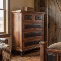 Barn Wood Chest: Some lifestyle images are created with AI for visualization purposes. Crafted from natural solid wood, each piece is unique and will vary.