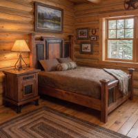 Rustic Barn Wood Nightstand: Some lifestyle images are created with AI for visualization purposes. Crafted from natural solid wood, each piece is unique and will vary.