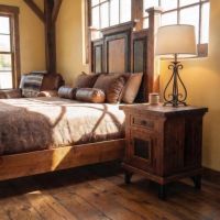 Nightstand: Some lifestyle images are created with AI for visualization purposes. Crafted from natural solid wood, each piece is unique and will vary.