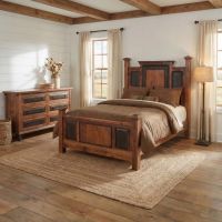 Barn Wood Bed: Some lifestyle images are created with AI for visualization purposes. Crafted from natural solid wood, each piece is unique and will vary.