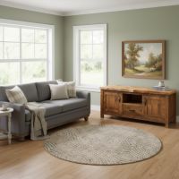 Rustic Entertainment Center: Some lifestyle images are created with AI for visualization purposes. Crafted from natural solid wood, each piece is unique and will vary.