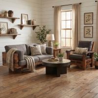Chair: Some lifestyle images are created with AI for visualization purposes. Crafted from natural solid wood, each piece is unique and will vary.