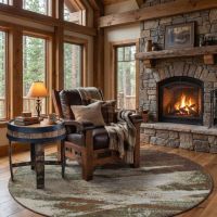 Barn Wood Lounge Chair: Some lifestyle images are created with AI for visualization purposes. Crafted from natural solid wood, each piece is unique and will vary.