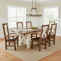 Rustic Dining Table: Some lifestyle images are created with AI for visualization purposes. Crafted from natural solid wood, each piece is unique and will vary.