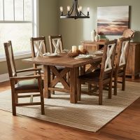 Rustic Dining Table: Some lifestyle images are created with AI for visualization purposes. Crafted from natural solid wood, each piece is unique and will vary.