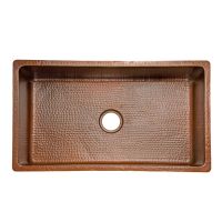 33" Antique Hammered Copper Single Basin Kitchen Sink