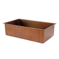 33" Antique Hammered Copper Single Basin Kitchen Sink