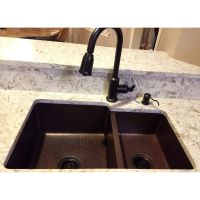 33" Oil Rubbed Bronze Hammered Copper 60/40 Double Basin Kitchen Sink
