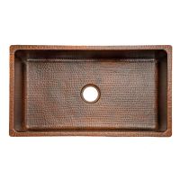 33" Oil Rubbed Bronze Hammered Copper Single Basin Kitchen Sink
