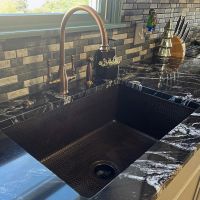 33" Oil Rubbed Bronze Hammered Copper Single Basin Kitchen Sink