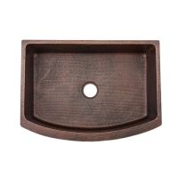 33" Rounded Apron Oil Rubbed Bronze Hammered Copper Single Basin Kitchen Sink