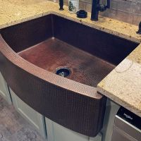 33" Rounded Apron Oil Rubbed Bronze Hammered Copper Single Basin Kitchen Sink
