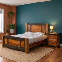 3 Drawer Nightstand: Some lifestyle images are created with AI for visualization purposes. Crafted from natural solid wood, each piece is unique and will vary.