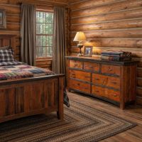 Rustic Dresser: Some lifestyle images are created with AI for visualization purposes. Crafted from natural solid wood, each piece is unique and will vary.