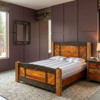 Rustic Bed: Some lifestyle images are created with AI for visualization purposes. Crafted from natural solid wood, each piece is unique and will vary.