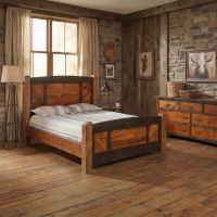 Rustic Bed: Some lifestyle images are created with AI for visualization purposes. Crafted from natural solid wood, each piece is unique and will vary.