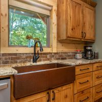 35" Apron Front Oil Rubbed Bronze Hammered Copper Single Basin Kitchen Sink